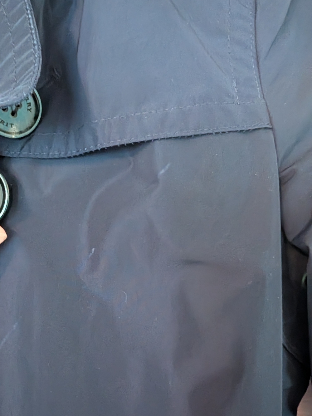 Burberry Brit Navy Double-Breasted Short Trench Coat - Picture 8 of 16